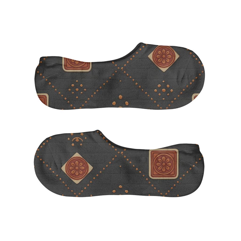 Hearth Tile Lattice With Heart Accent custom no-show socks
