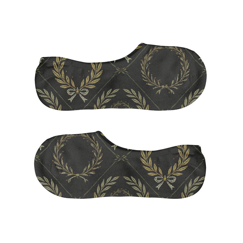 Laurel Wreath Poster Look In Vintage Tile anti-slip no-show socks
