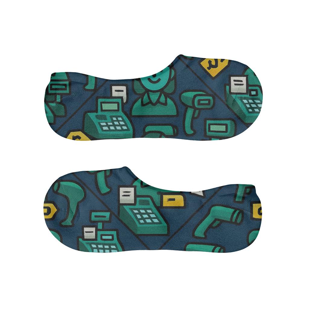 Checkout Kaleidoscope With Cashier Silhouettes low cut no-show socks