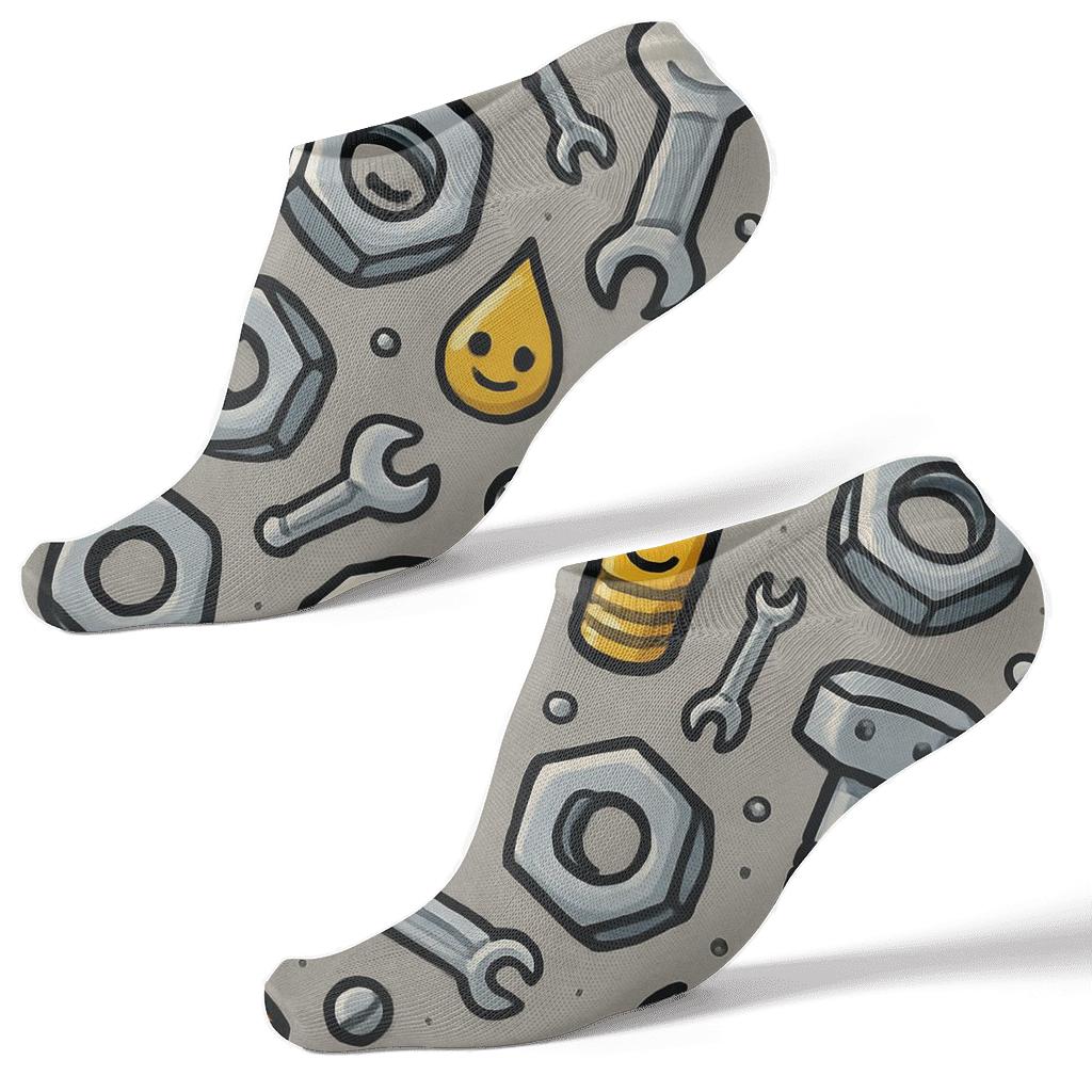 Mechanic Bolt Ballet Tessellation stylish athletic ankle socks