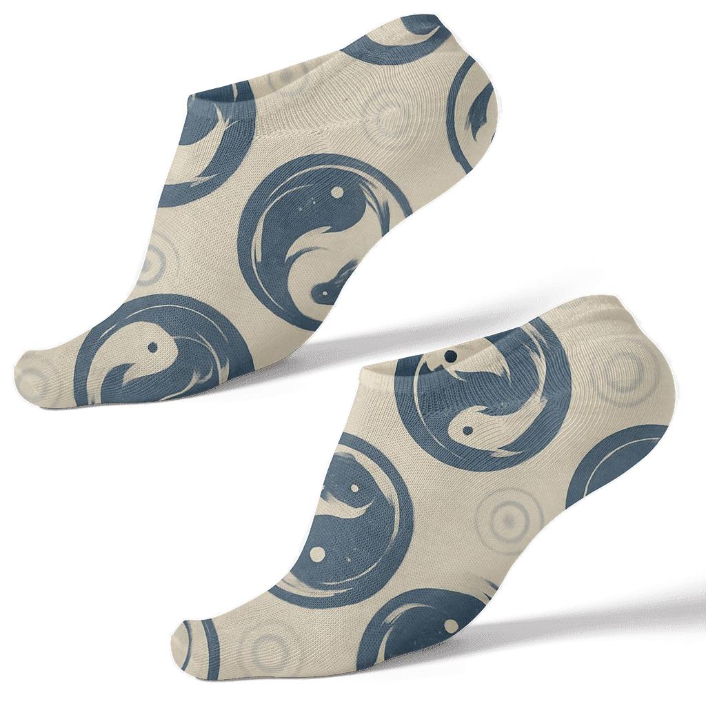 Indigo Koi Duality Mandala Repeat stylish athletic ankle socks