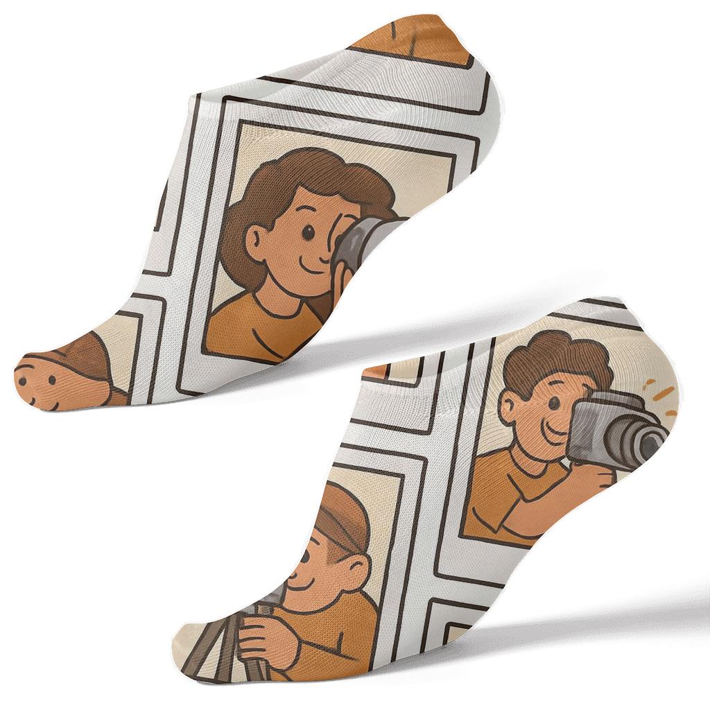 Snapshot Grid With Photographer Scenes stylish athletic ankle socks
