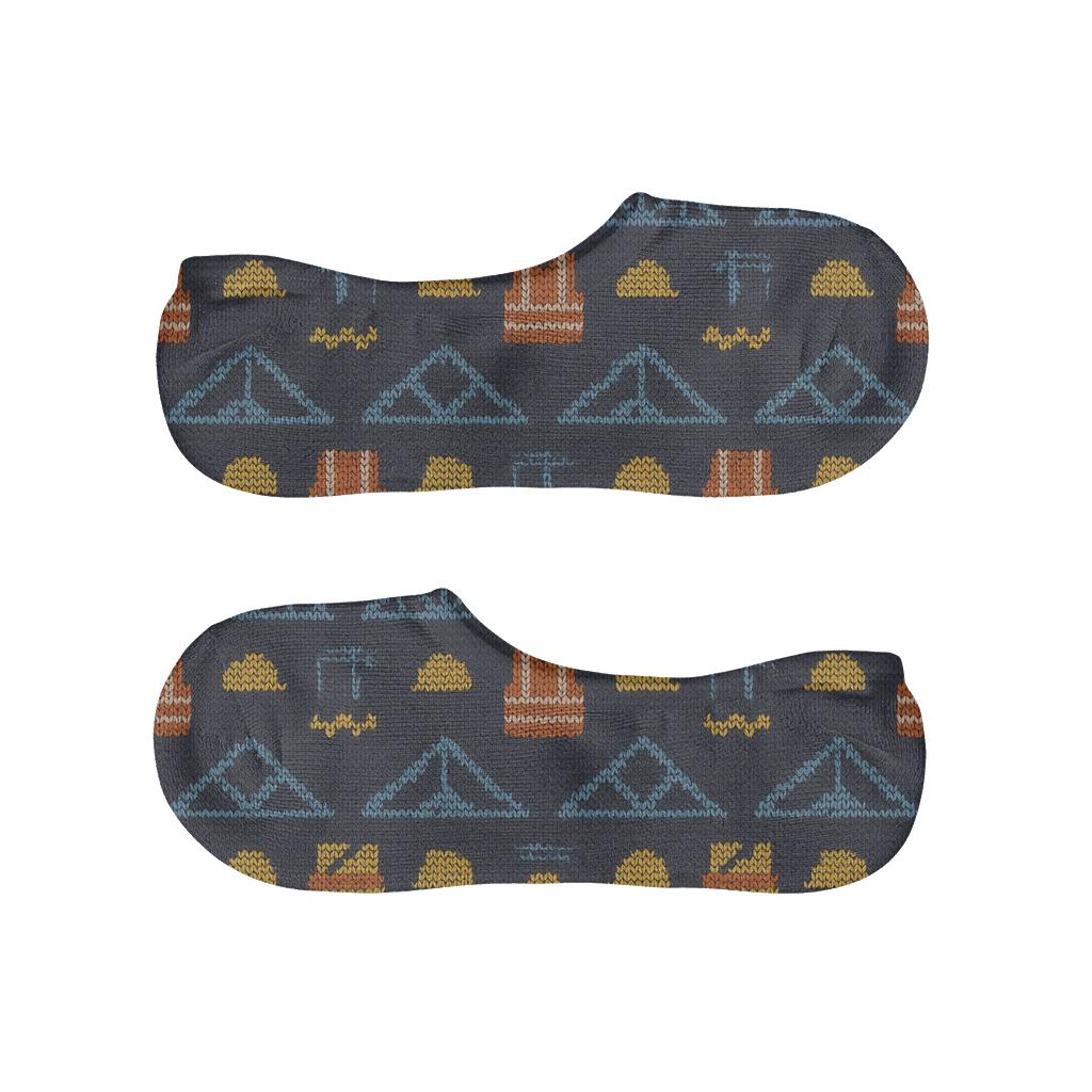 Knitted City Girders With Civil Engineer Motifs breathable no-show socks