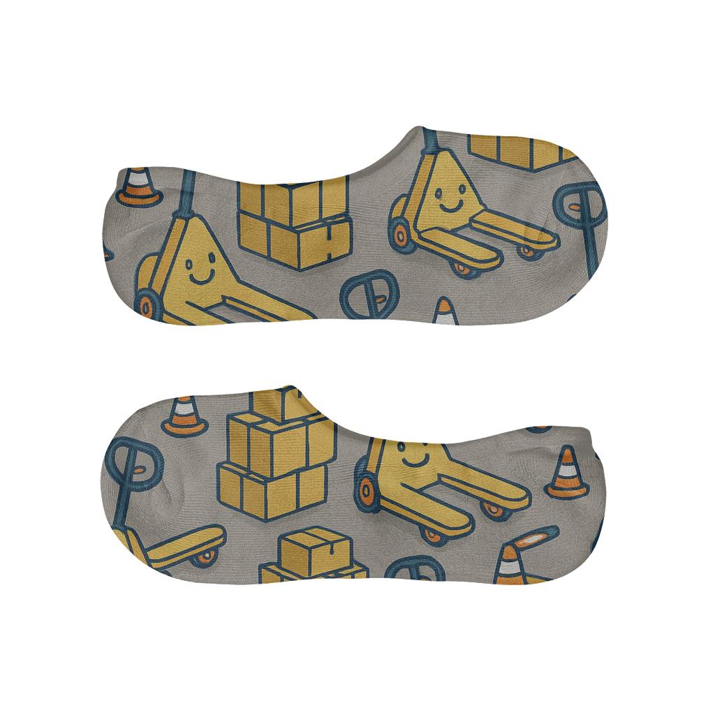 Pallet Jack Parade Warehouse Worker Pattern breathable no-show socks