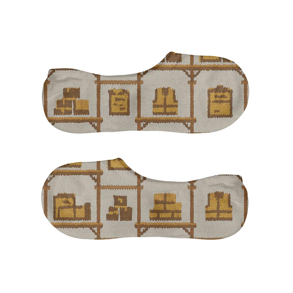 Knitted Shelving Grid With Warehouse Worker Icons soft cotton no-show socks