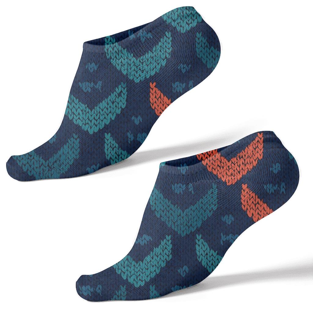 Fish Scale Chevron Reef Knit Illusion custom ankle socks