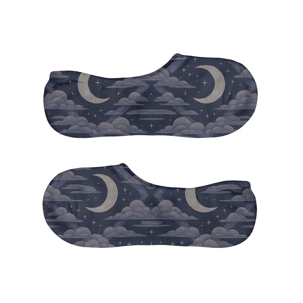 Clouds Twilight Starfield Collage Repeat comfortable low-cut socks