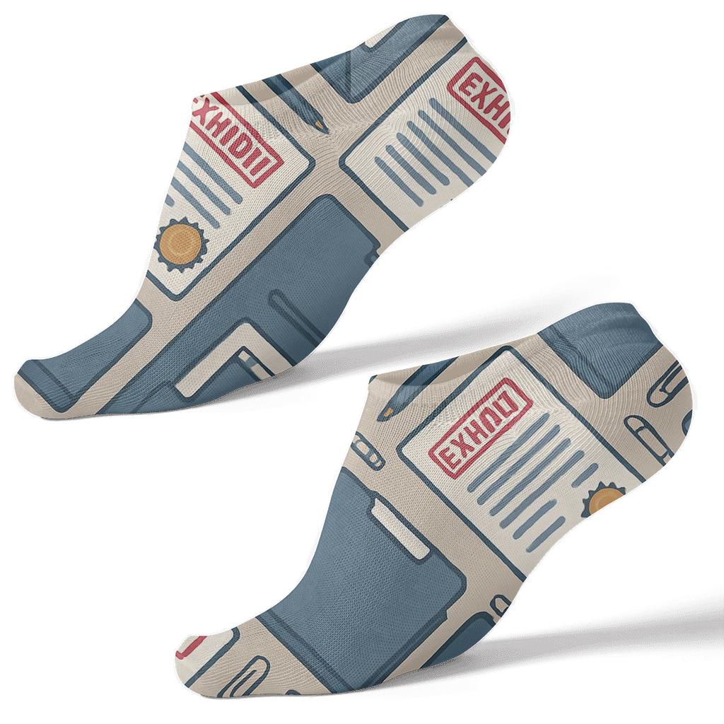 Navy Chevron Dockets, Paralegal Edition custom ankle socks