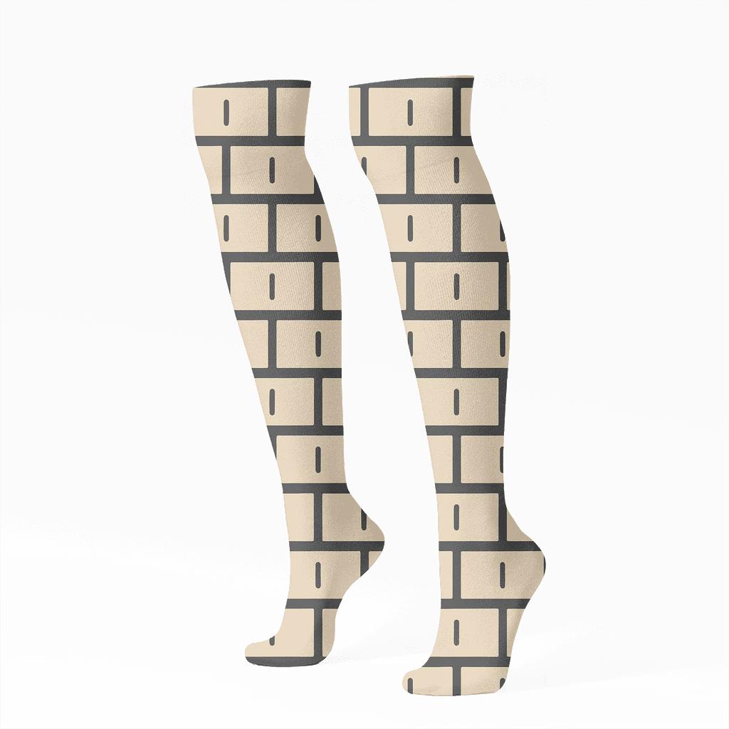 Mini Brick Thread stylish athletic knee-high socks