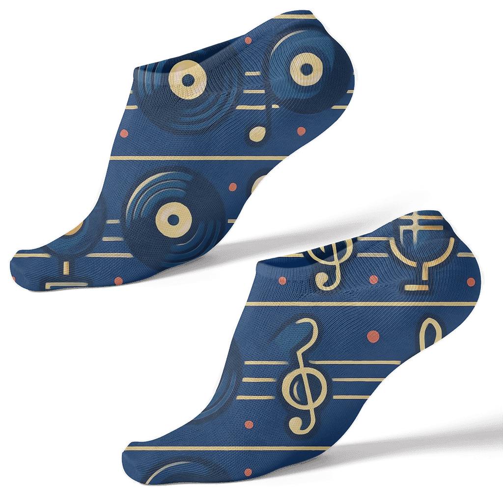 Indigo Concert Lights With Musician Motif Bands stylish athletic ankle socks