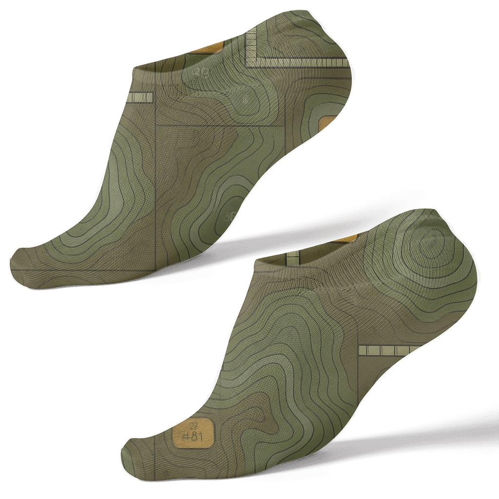 Topographic Collage Tiles For Modern Surveyor stylish athletic ankle socks