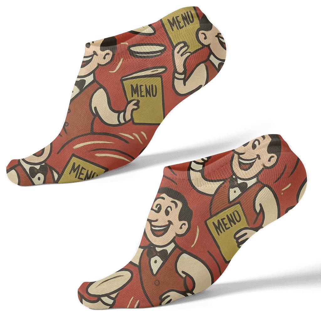 Waiter Tray Juggle Tessellation premium sports ankle socks