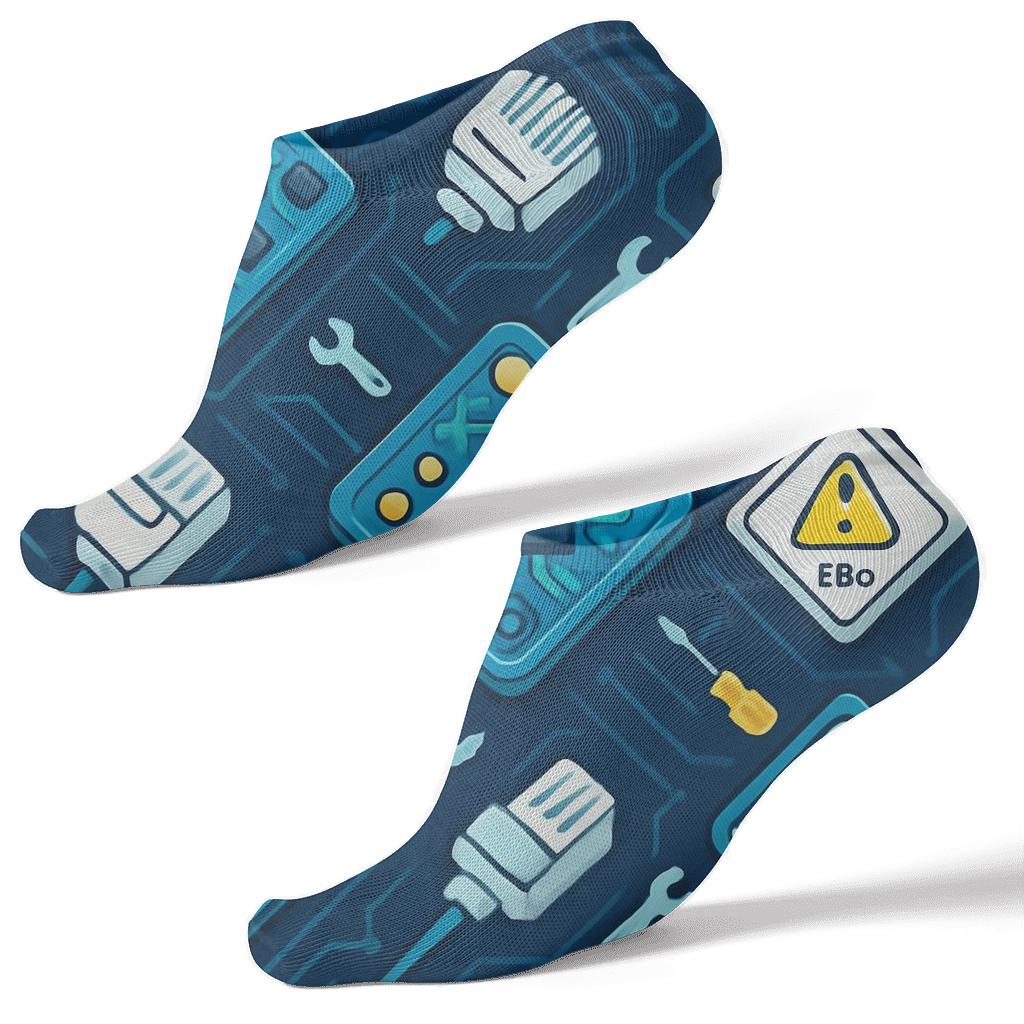 Circuit Quilt For The It Support Specialist unique graphic ankle socks