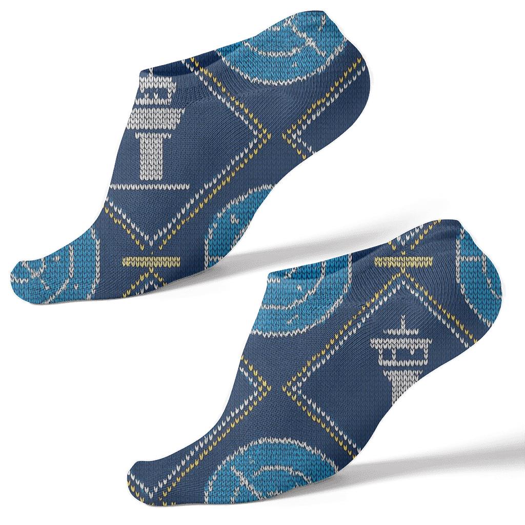 Air Traffic Controller Radar Quilt Tessellation custom ankle socks