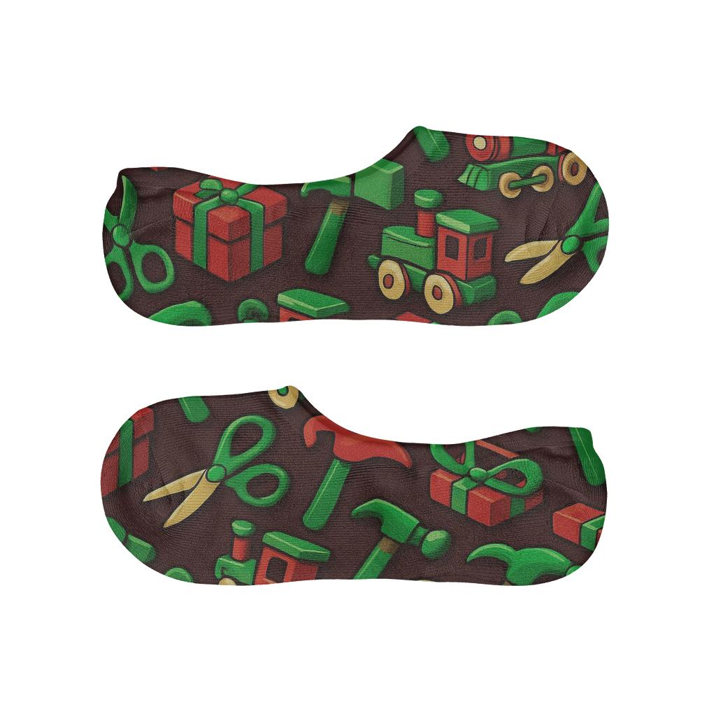 Holiday Elf Workshop Tool Tessellation unique hidden socks