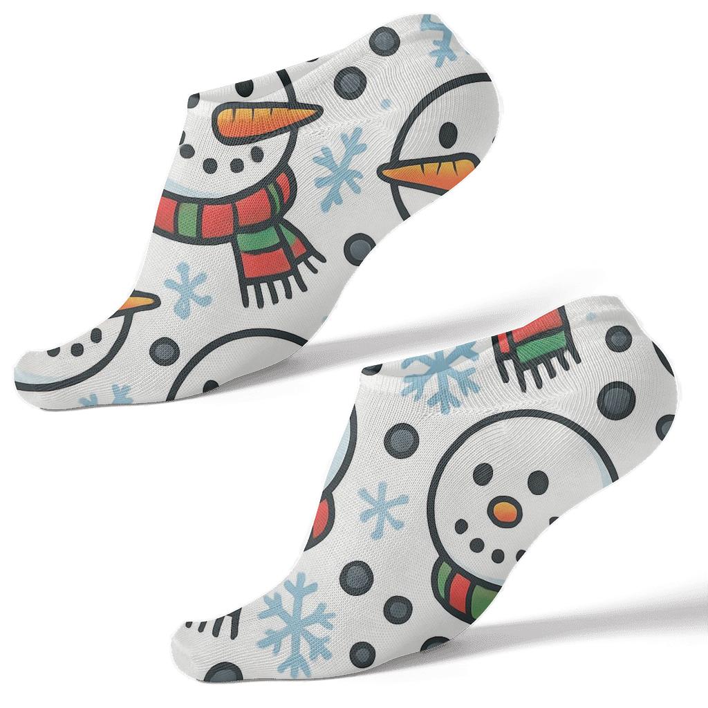 Snowman Buttons And Scarves, Christmas Scatter stylish athletic ankle socks