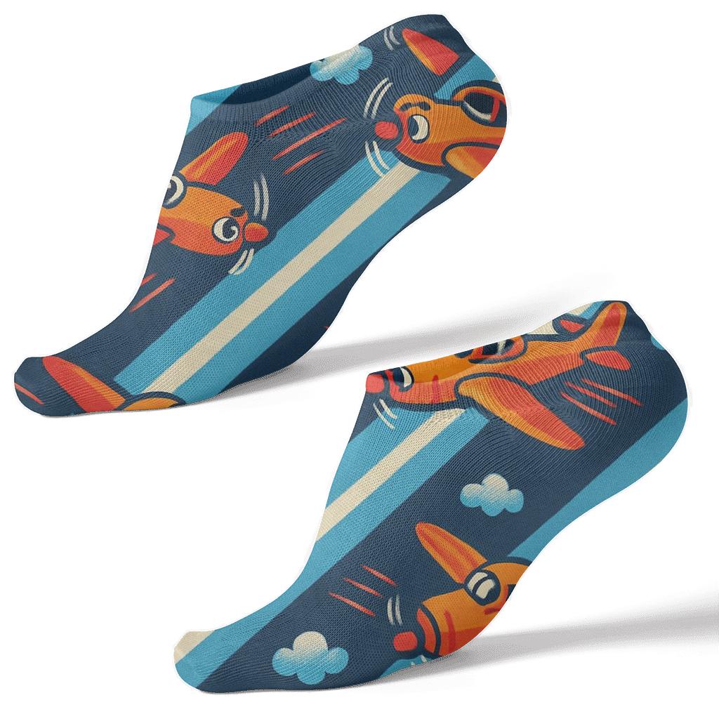 Mirrored Airplane Race Diagonal Stripes soft everyday ankle socks