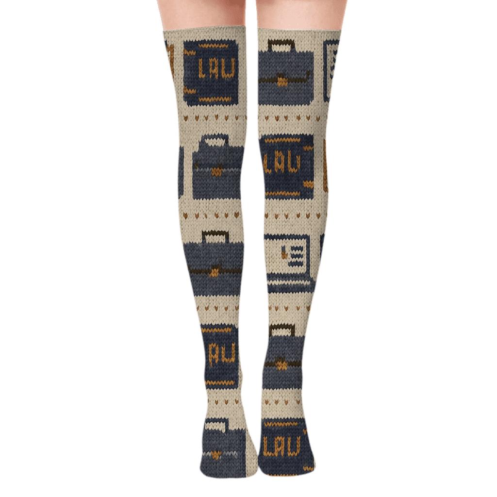 Knitted Casework Rhythm Paralegal Pattern personalized over-the-knee socks