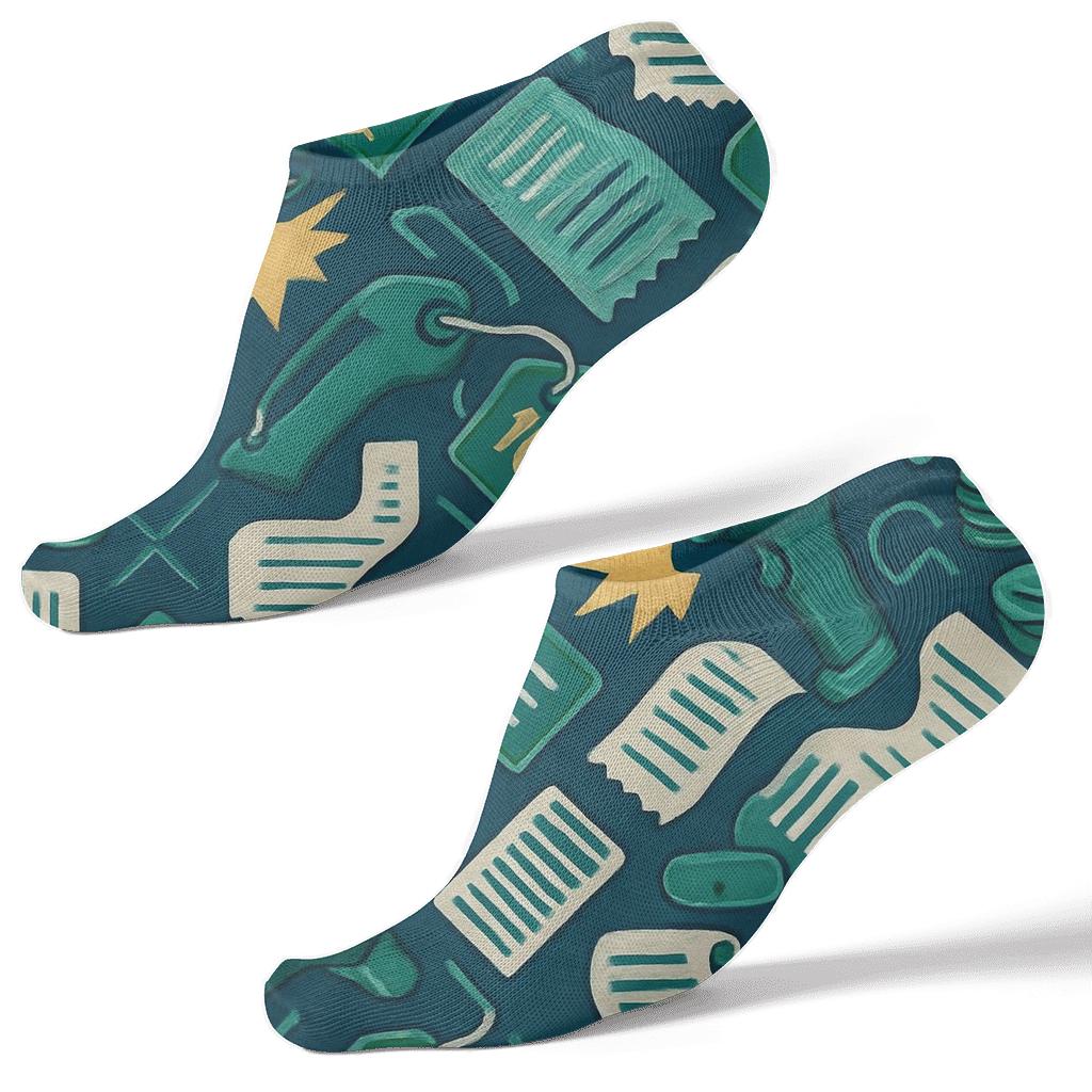 Barcode Bloom Cashier Collage custom ankle socks