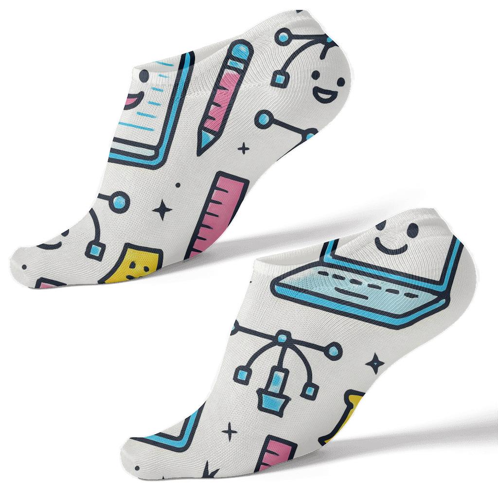 Notebook Comets For The Graphic Designer custom ankle socks