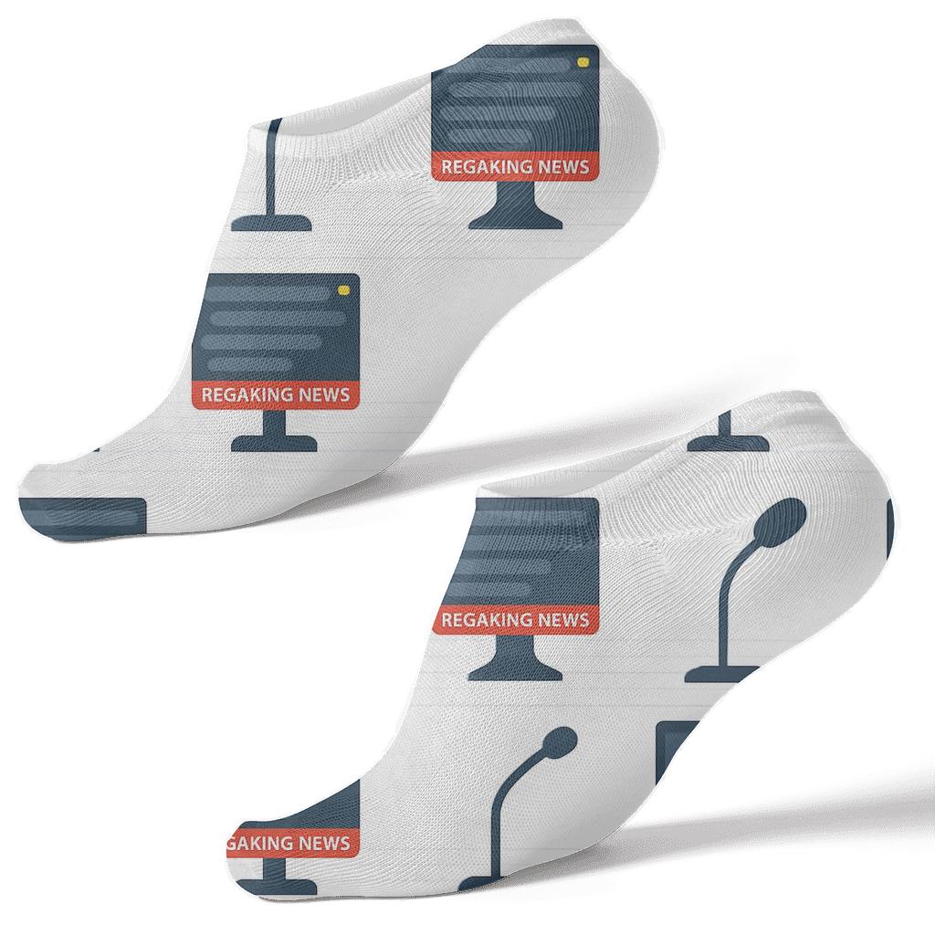 Teleprompter Tiles In News Anchor Rhythm soft everyday ankle socks