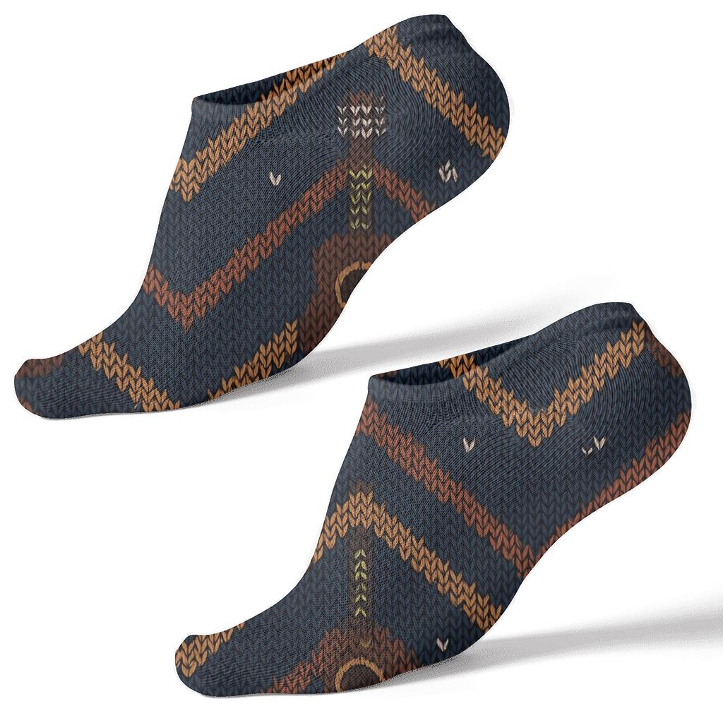 Knitted Illusion Guitar String Chevron trendy patterned ankle socks