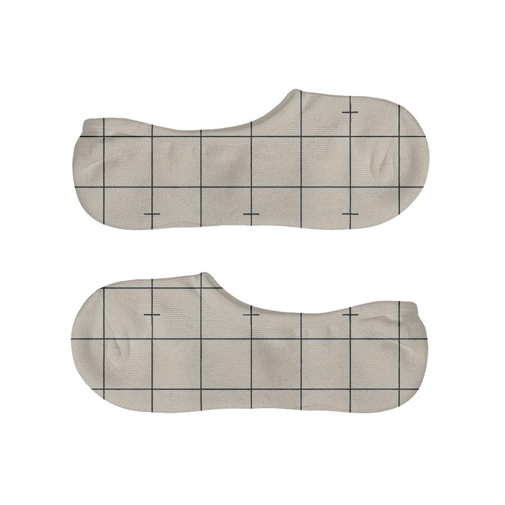 Crosshatch Pause Grid personalized no-show socks