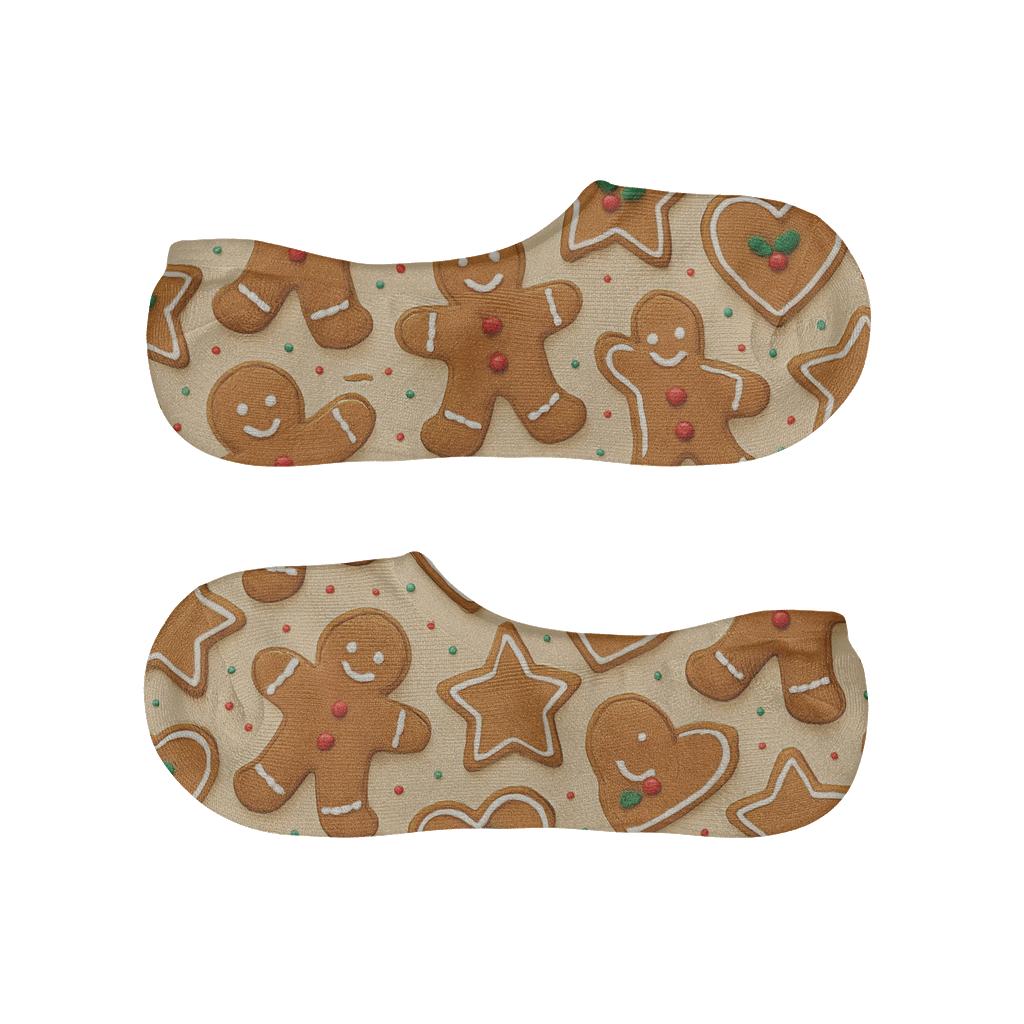 Gingerbread Cookies In Xmas Tile Mosaic trendy no-show sock styles
