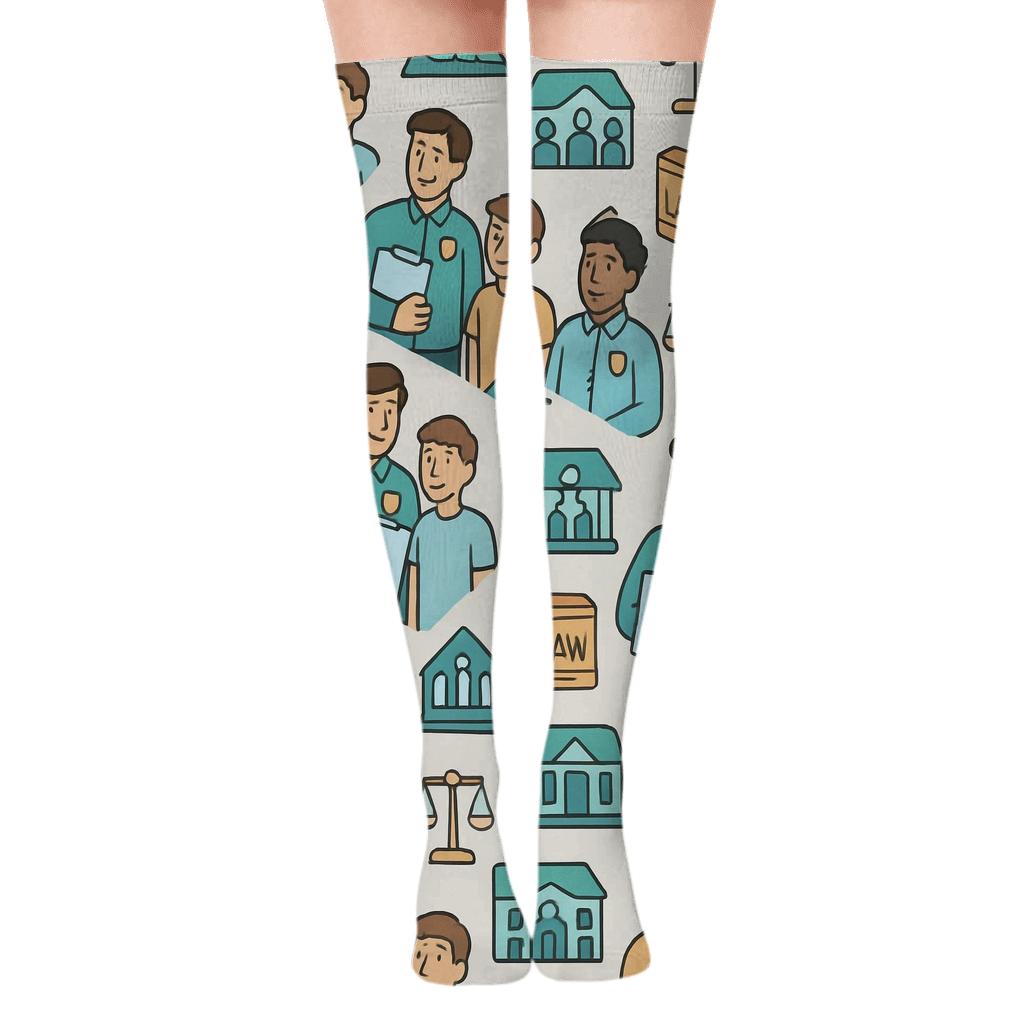 Counseling Session Pattern With Probation Officer Details premium cozy over-the-knee socks