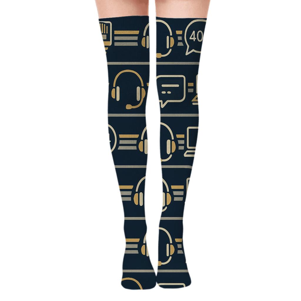 Cable Wave Bands With It Support Specialist Icons premium cozy over-the-knee socks
