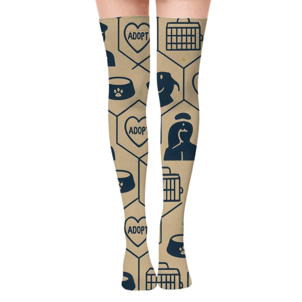 Rescue Lattice With Animal Control Officer Icons custom over-the-knee socks