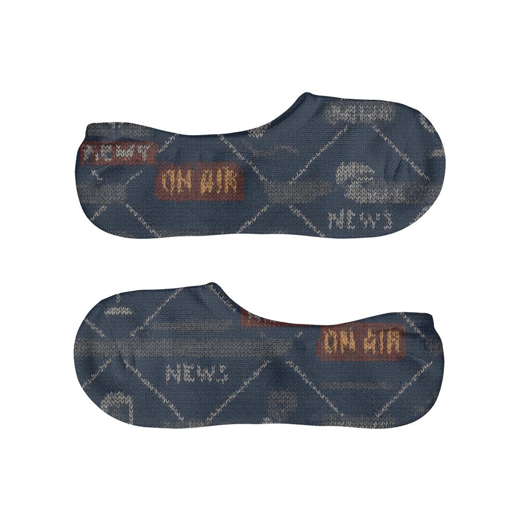 Knitted News Anchor Ticker Lattice personalized no-show socks