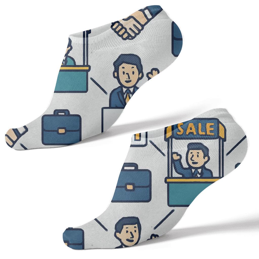 Salesperson Trade Show Booth Tessellation comfortable cotton ankle socks