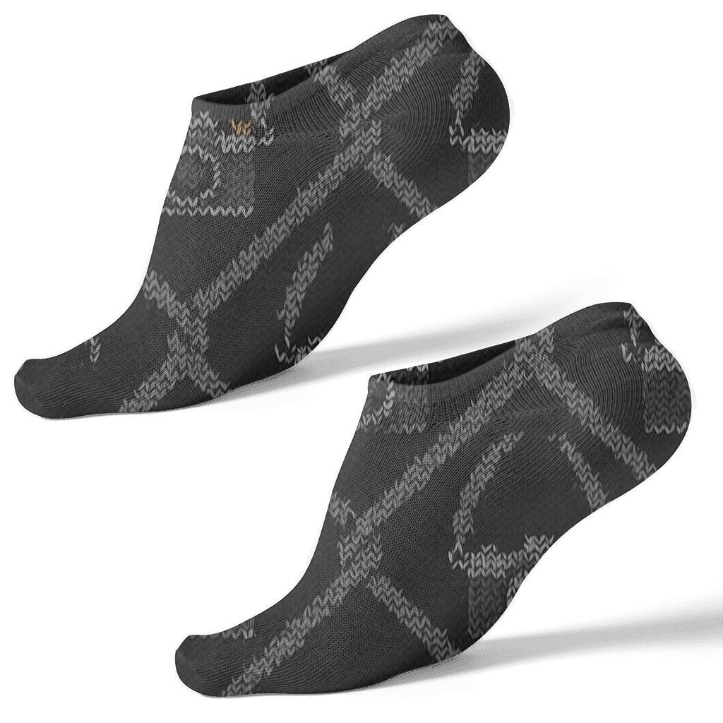 Photographer Camera Strap Lattice In Onyx designer print ankle socks