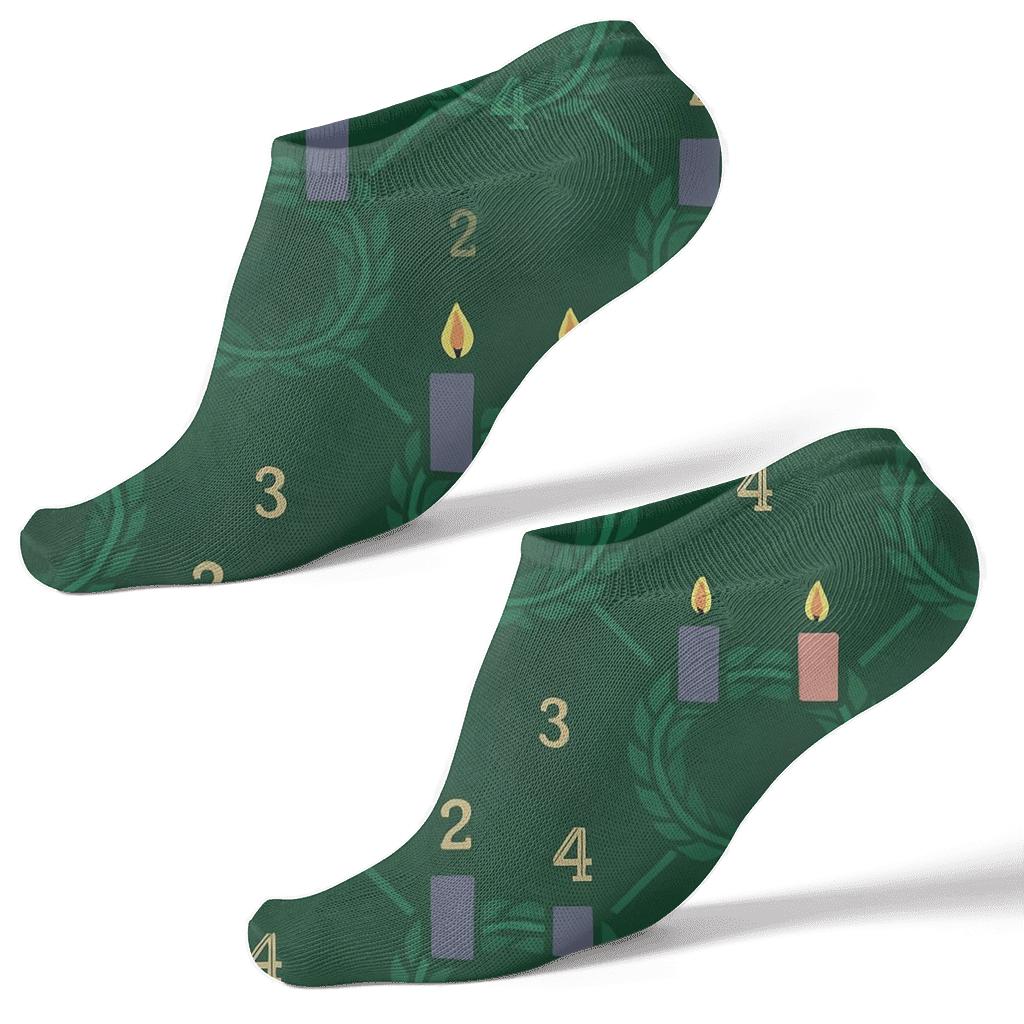 Wreath Band Repeat With Advent Candles stylish athletic ankle socks