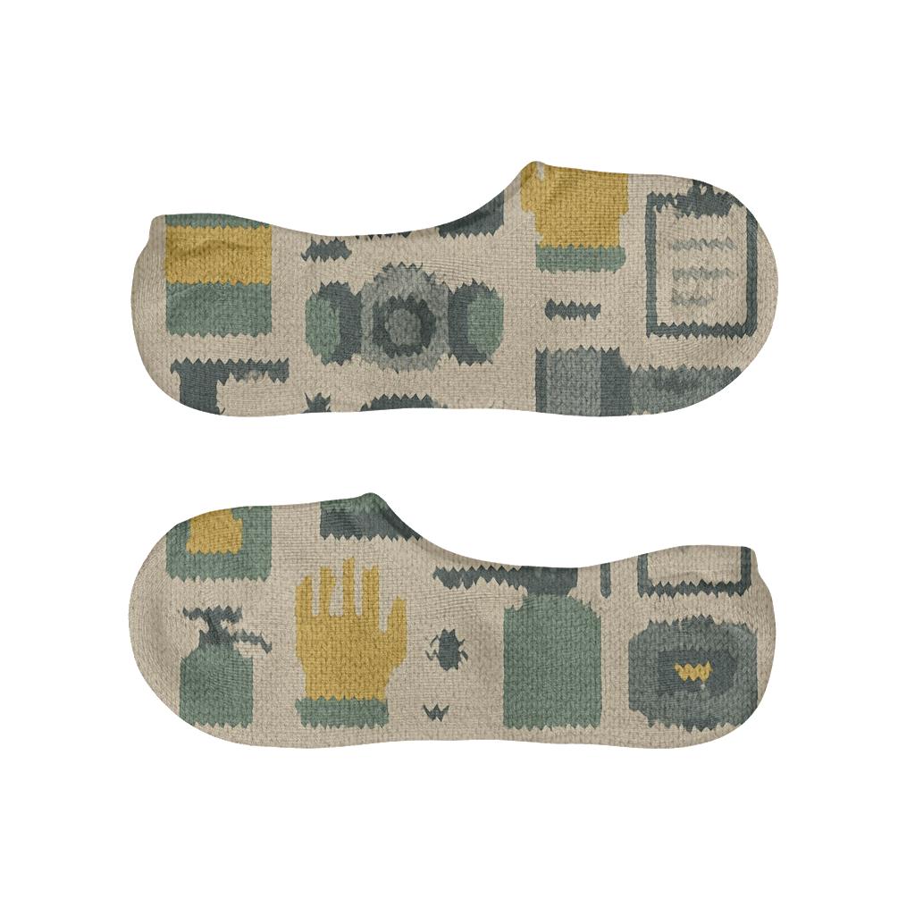 Knitted Pattern Illusion Pest Control Technician Tool Tiles trendy no-show sock styles