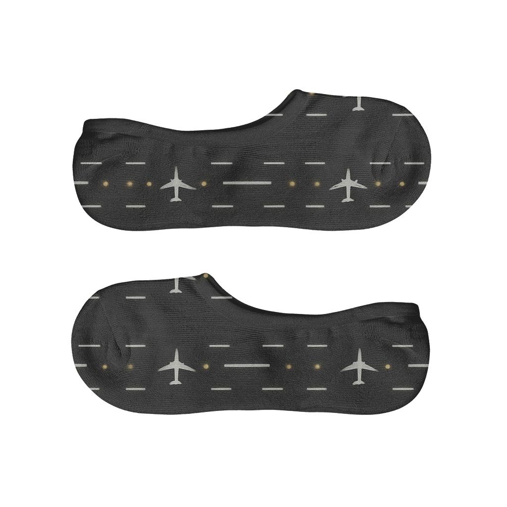Runway Night Airplane Dash Repeat trendy no-show sock styles