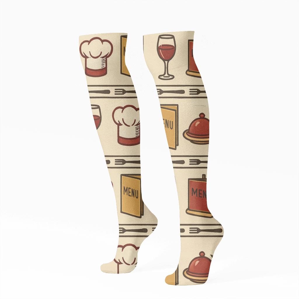 Vintage Bistro Rhythm For Restaurant Manager soft everyday knee-high socks