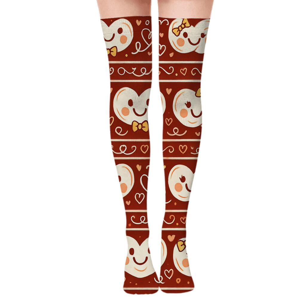 Heart Parade With Valentine9s Infinity Heart Confetti Bands unique graphic over-the-knee socks