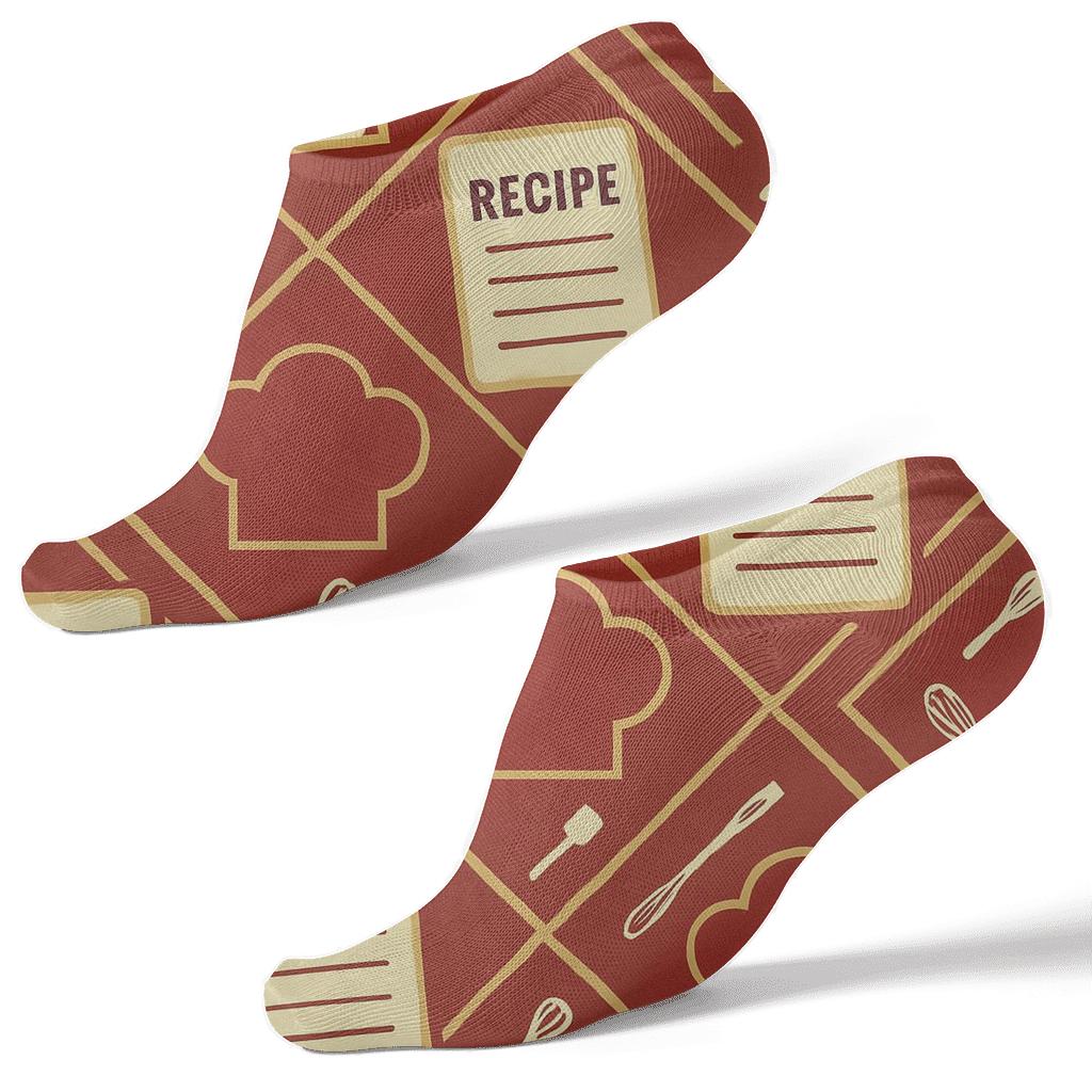 Recipe Card Lattice For The Chef comfortable cotton ankle socks