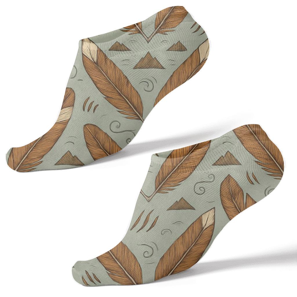 Eagle Feather Chevron Over Mountain Bands custom ankle socks