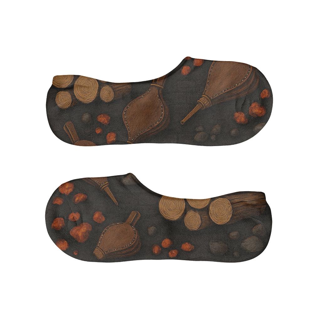 Rustic Collage Log Stack Tessellation Heart Crafted personalized invisible socks