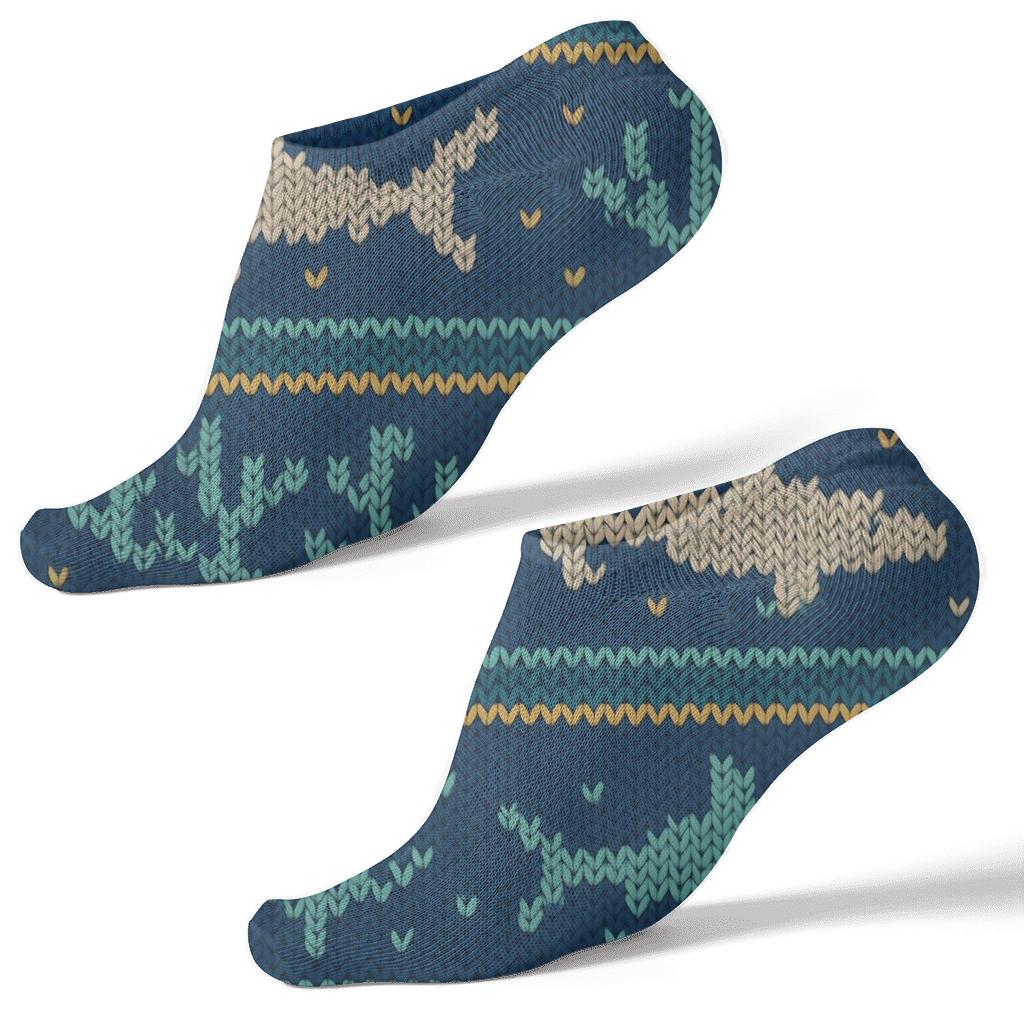Knitted Reef Bands With Shark Motifs designer print ankle socks