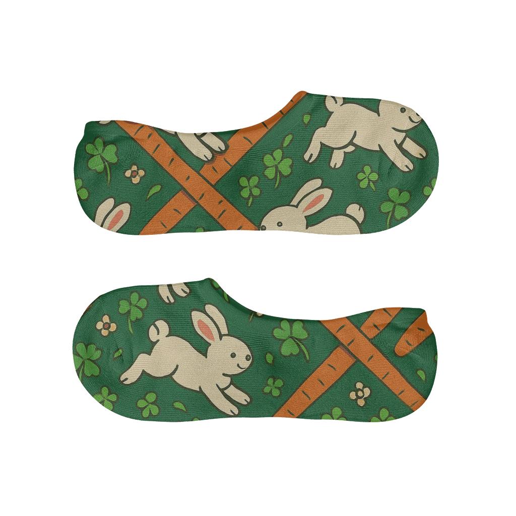 Carrot Lattice Parade, Rabbit Edition breathable seamless no-show sockscustom no-show socks