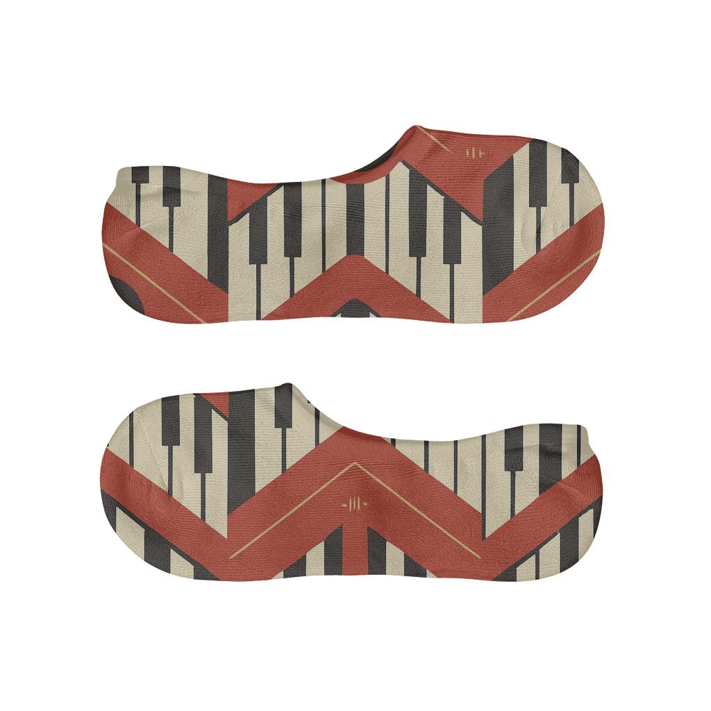 Musician Grade Piano Key Chevron comfortable low-cut socks