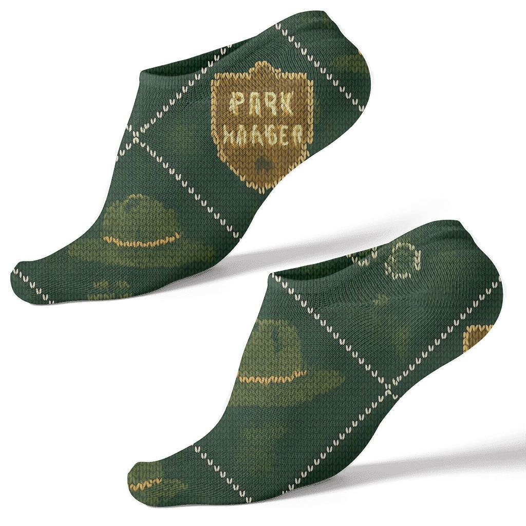 Knitted Park Ranger Badge Lattice soft everyday ankle socks