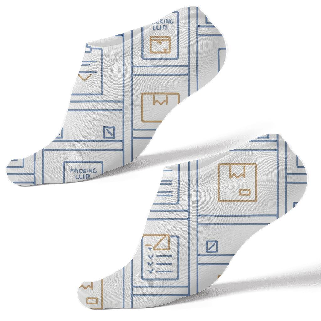 Shelving Lattice With Warehouse Worker Clipboards premium sports ankle socks