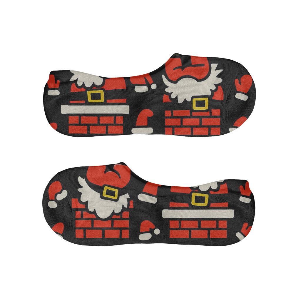 Pop Art Collage With Santa Chimney Loop comfortable invisible socks