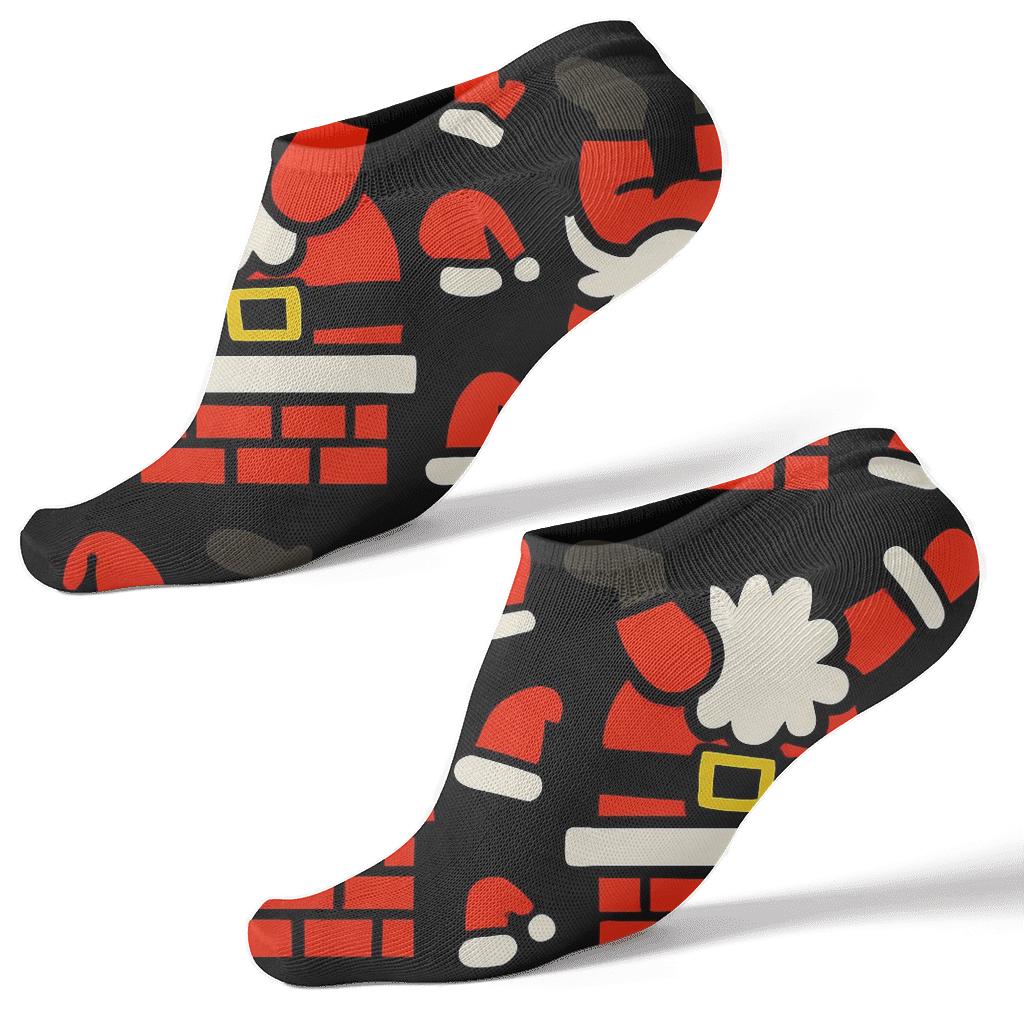 Pop Art Collage With Santa Chimney Loop premium sports ankle socks