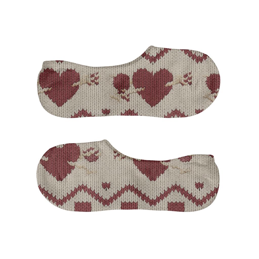 Valentines Heart With Arrow Knit Illusion Chevron comfortable invisible socks
